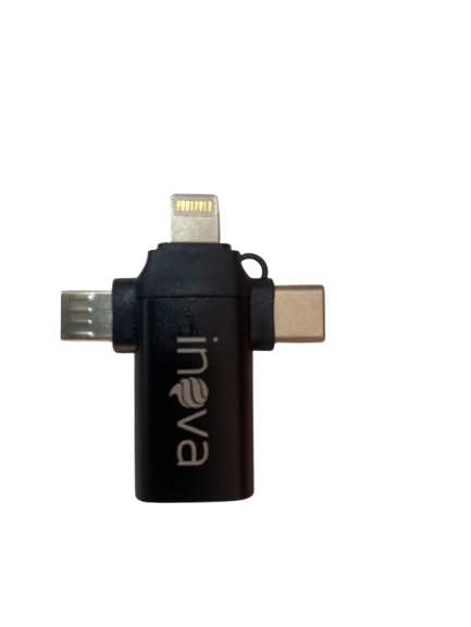 Adaptador OTG Inova 3 em 1 ZJT30085